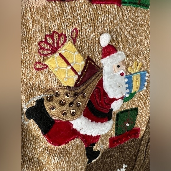 Vintage 90s Tiara Intnatl. Christmas zip up sweater jacket embroidered sz 3X - Picture 6 of 9